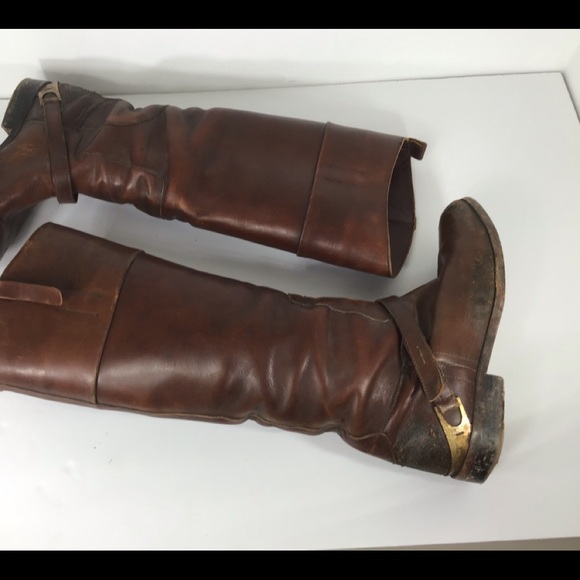 GOLDEN GOOSE CHARLIE DISTRESSED LEATHER RIDING CLAMP BOOTS SZ EUR 38 US 8 - Picture 11 of 15